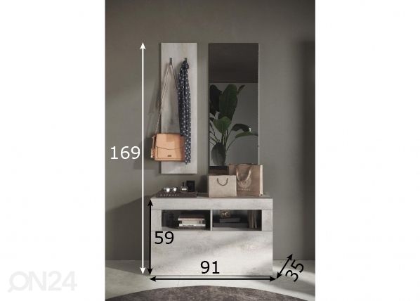 Esikukomplekt Basic 91 cm mõõdud