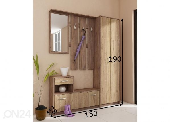 Esikumööbel Drimo I 155 cm mõõdud