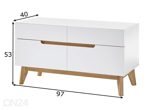 Esikupink/kummut Cervo 52245WE5 mõõdud