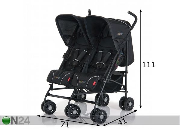 Esprit Sun Duo black kergkäru kaksikutele mõõdud
