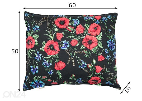 Etno dekoratiivpadi Muhu tikandimotiividega 50x60cm mõõdud