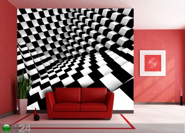 Fliis-fototapeet Black and white dice 360x270 cm