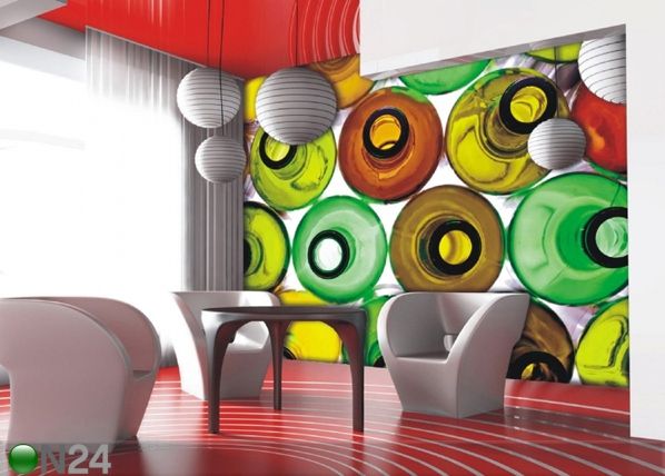 Fliis-fototapeet Bottles 360x270 cm