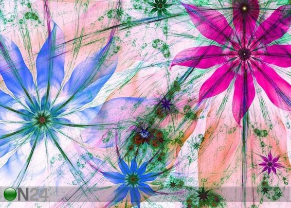 Fliis-fototapeet Flower silhouettes 360x270 cm