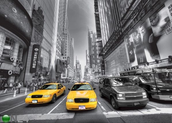 Fliis-fototapeet Manhattan cars 360x270 cm