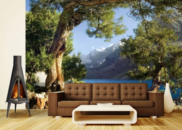 Fliis-fototapeet Mountain lake 360x270 cm