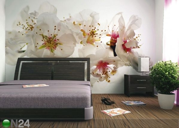 Fliis-fototapeet Pink flowers 360x270 cm