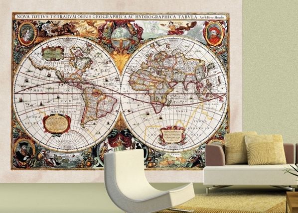 Fliis-fototapeet World map 360x270 cm
