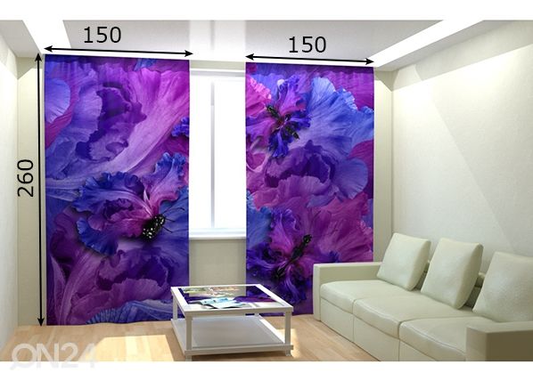 Fotokardinad Flower liblikas 300x260 cm mõõdud