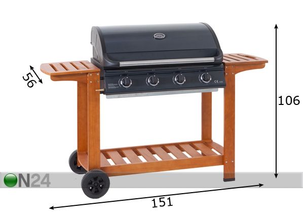 Gaasigrill Barbec Farmer 4 mõõdud
