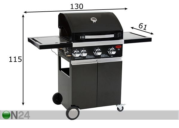 Gaasigrill Fireplus T3 mõõdud