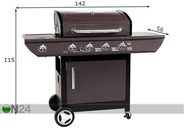 Gaasigrill Futur Quatro Grande mõõdud