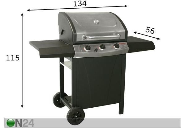 Gaasigrill Futur Trio 3 Classic mõõdud