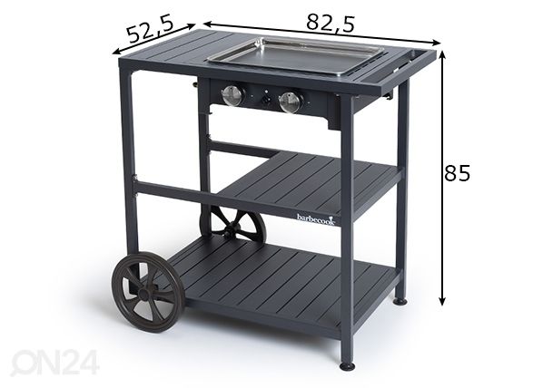 Gaasipliit Barbecook Victor Trolley mõõdud