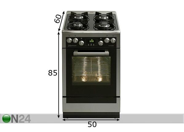 Gaasipliit Mastercook 50 cm mõõdud