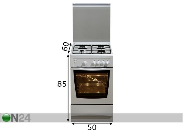 Gaasipliit Mastercook 50 cm mõõdud