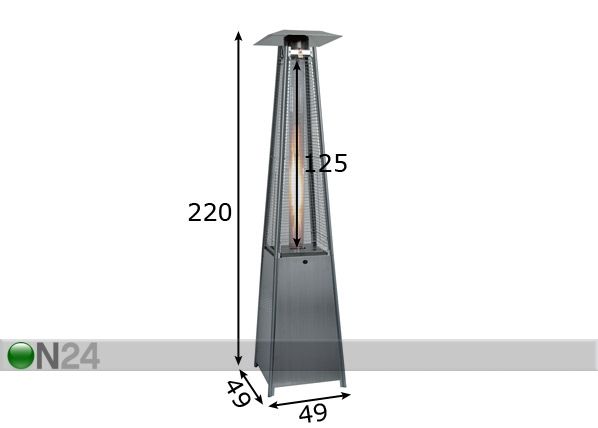 Gaasisoojendi Tower mõõdud