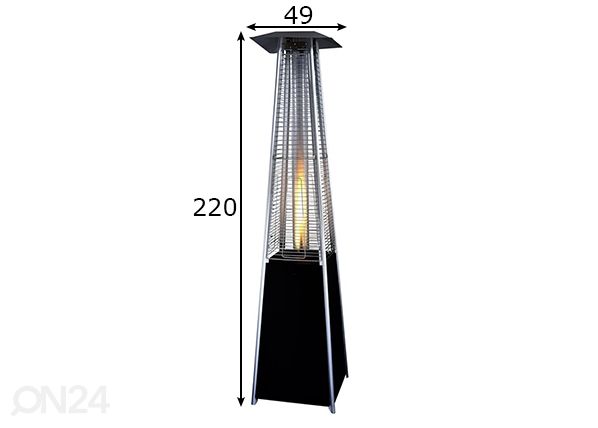 Gaasisoojendi Veltron Tower Premium 13 kW mõõdud