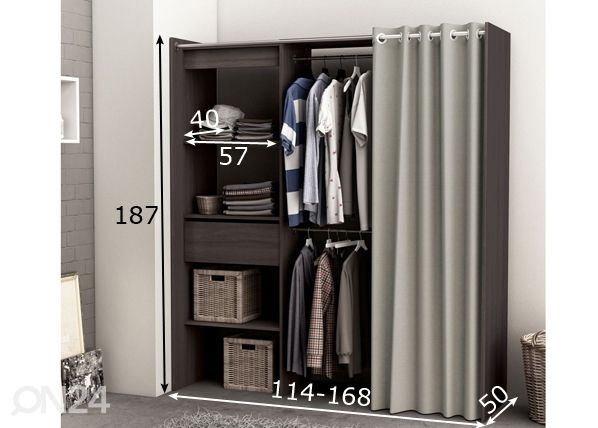 Garderoobikapp Chic 114-168cm mõõdud