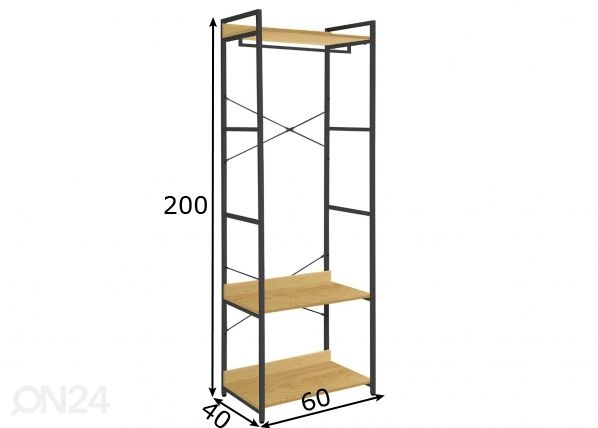 Garderoobiriiul 60 cm mõõdud