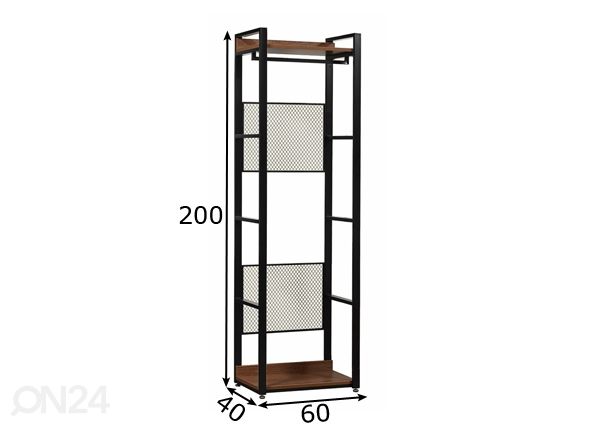 Garderoobisüsteem (2 riiulit+2 toru) 60x200 cm mõõdud