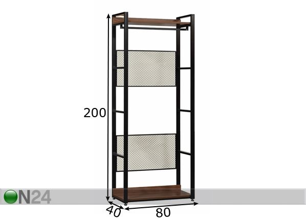 Garderoobisüsteem (2 riiulit+2 toru) 80x200 cm mõõdud