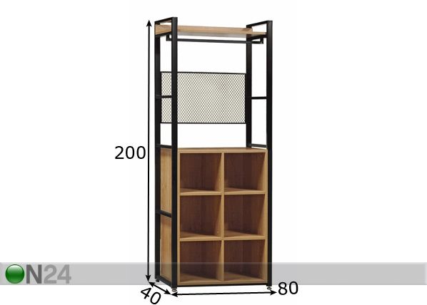 Garderoobisüsteem (3 riiulit+ 2 toru +jalatsiriiul) 80x200 cm mõõdud