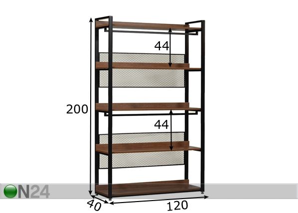 Garderoobisüsteem (5 riiuliit+2 toru) 120x200 cm mõõdud