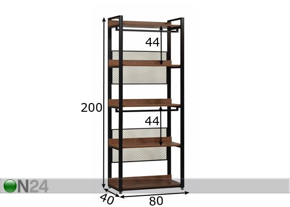 Garderoobisüsteem (5 riiuliit+2 toru) 80x200 cm mõõdud