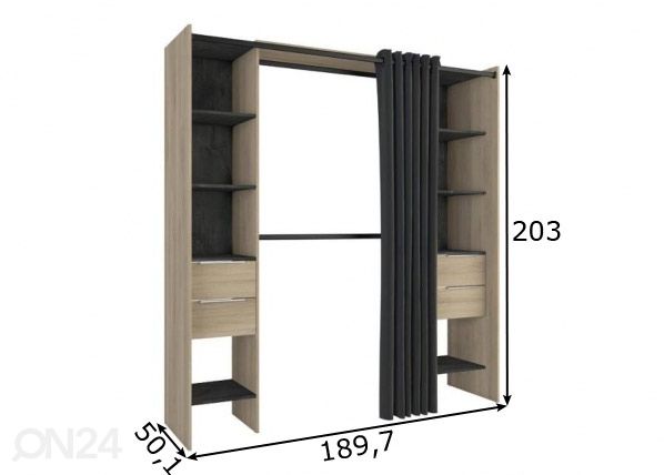 Garderoobisüsteem Dana 115-190cm mõõdud