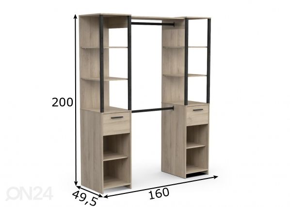 Garderoobisüsteem Gary 160 cm mõõdud