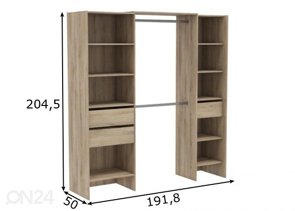 Garderoobisüsteem Miami 105-191cm mõõdud