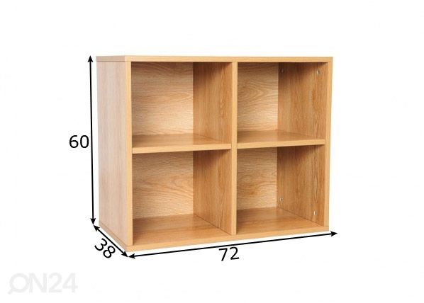 Garderoobisüsteemi 4-ne jalatsiriiul (80 cm, hele) mõõdud