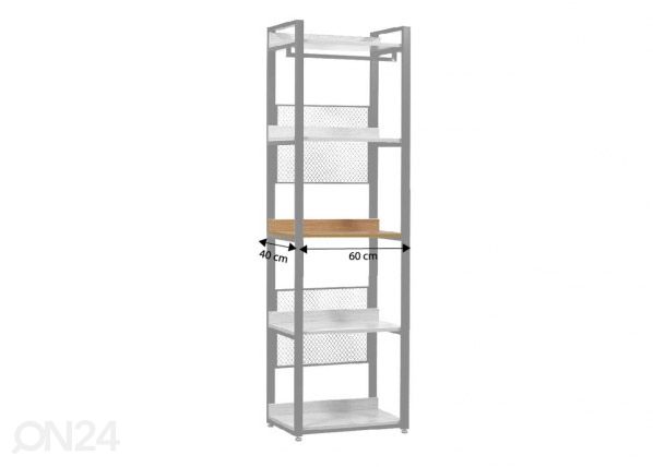Garderoobisüsteemi riiul (60 cm, hele) mõõdud