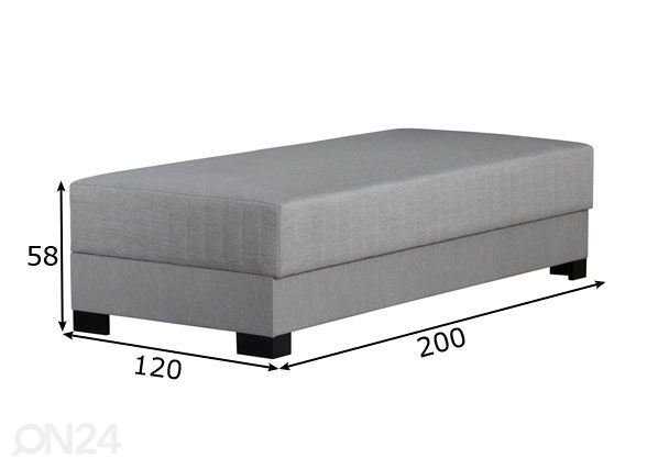 Hea une ABC pesukastiga kušett Bonnie 120x200 cm mõõdud