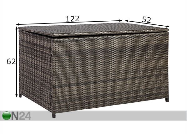 Hoiukast aeda Wicker mõõdud