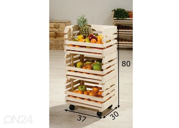 Hoiukastid ratastel Fruits mõõdud