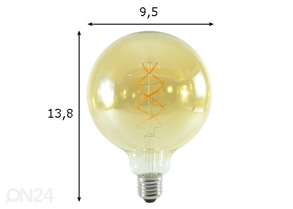 Hõõgniidiga LED pirn E27 5 W mõõdud