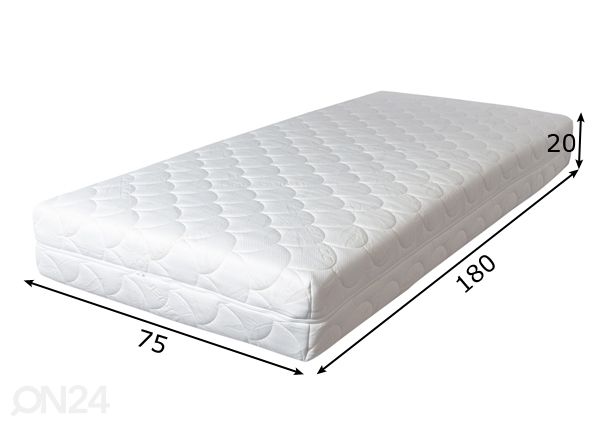 Hypnos vedrumadrats Hestia (pocket, HR, puuvill, ringlukk) 75x180x20 cm mõõdud
