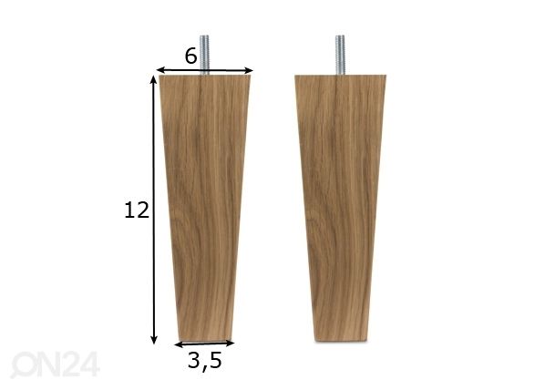 Hypnos voodijalgade komplekt tamm voodipeatsile 12 cm mõõdud