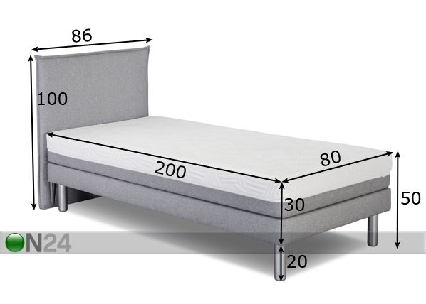 Hypnos voodikomplekt Hera 80x200 cm mõõdud