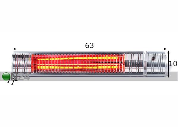 Infrapuna soojuskiirgur Veltron Premium 200KY 2 kW mõõdud