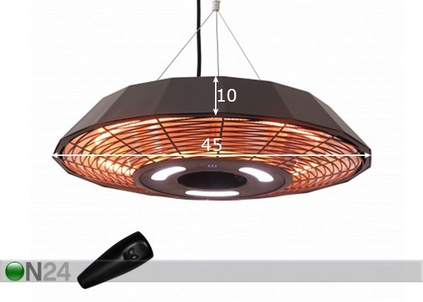 Infrapuna soojuskiirgur Veltron Premium Ceiling Modern LED 2 kW mõõdud