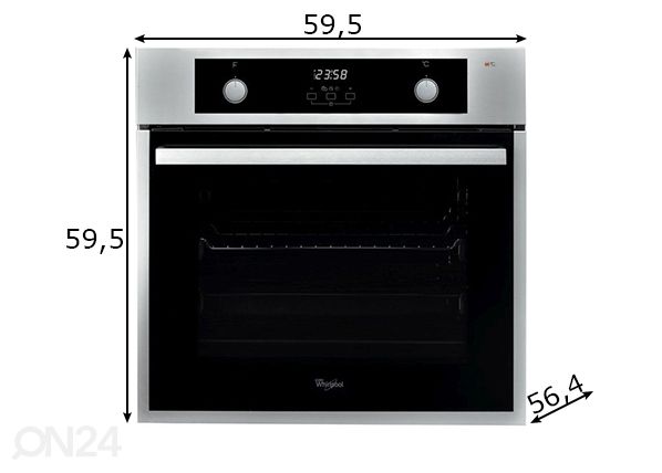 Integreeritav ahi Whirlpool mõõdud