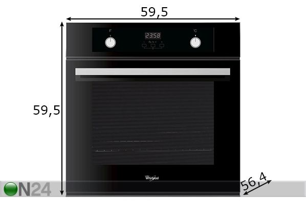 Integreeritav ahi Whirlpool mõõdud