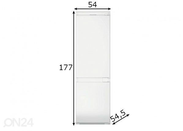 Integreeritav külmik Indesit INC18T111 mõõdud