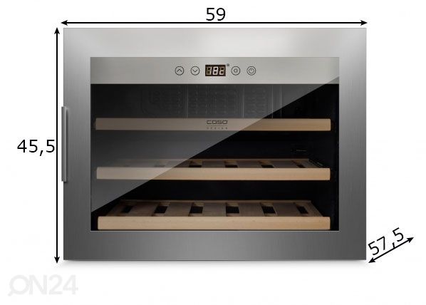 Integreeritav veinikülmik Caso WineSafe 18 EB INOX, 629 mõõdud
