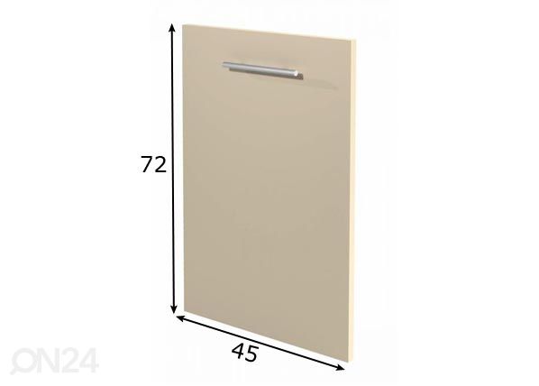 Integreeritava nõudepesumasina uks 45 cm mõõdud
