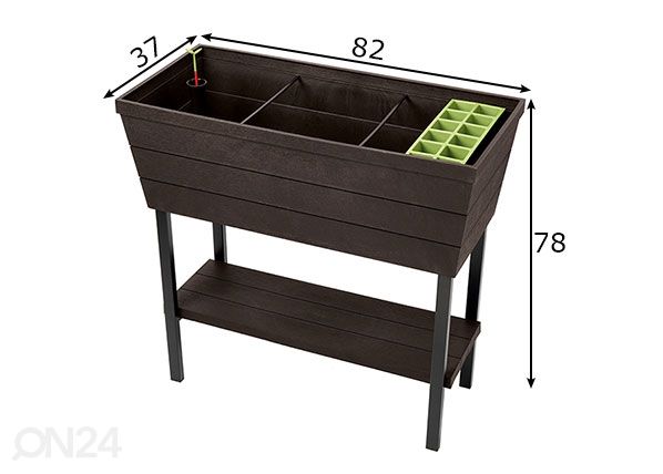 Istutuskast Keter Urban Bloomer 82x37x78 cm, pruun mõõdud