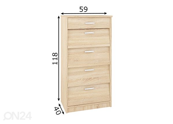 Jalanõudekapp mõõdud